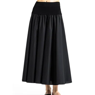 Go By Go Silk In On The Yoke Skirt In Black