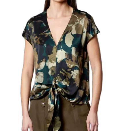 Go By Go Silk Knot Tee Camo Print In Green