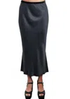 Go By Go Silk Go Long For It Skirt In Washed Black In Black