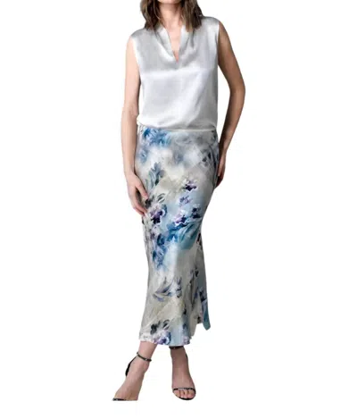 Go By Go Silk Long For It Skirt In Moody Blue