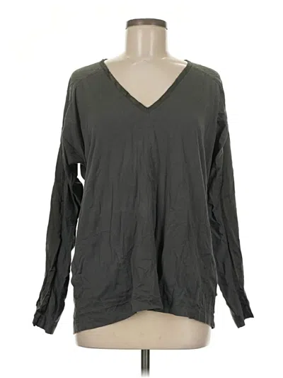 Pre-owned Go By Go Silk Long Sleeve Blouse In Gray