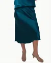 Go By Go Silk Luxe Bias Skirt In Atlantis In Green