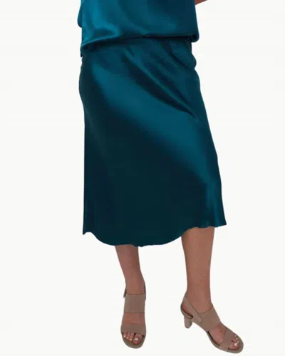 Go By Go Silk Luxe Bias Skirt In Atlantis In Green