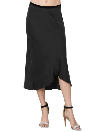 Go By Go Silk Luxe Bias Skirt In Black