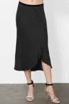 Go By Go Silk Luxe Bias Skirt In Black In Black
