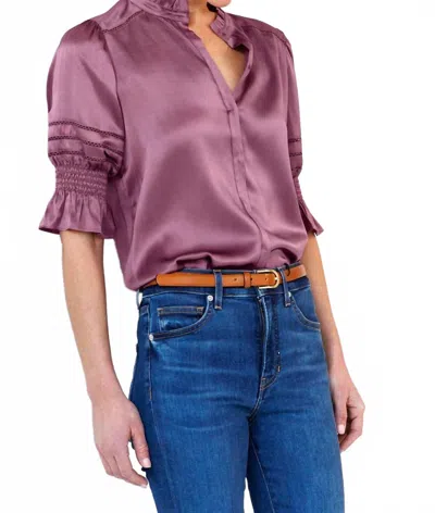 Go By Go Silk Luxe Fleamarket Embroidered Top In Beet Root In Purple