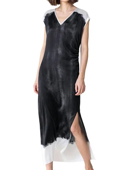 Go By Go Silk Nouveau Rouche Dress In Shadow Dye In Animal Print
