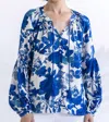 Go By Go Silk Offbeat Redux Top In Blue In Blue