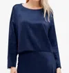 Go By Go Silk On The Edge Top In Ink In Blue