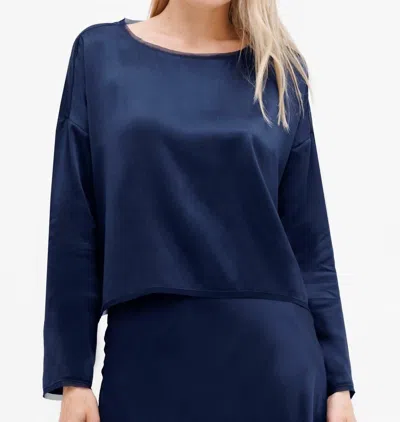 Go By Go Silk On The Edge Top In Ink In Blue