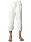 Go By Go Silk Parachute Casual Cropped Lightweight Pants In White In White