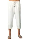 Go By Go Silk Parachute Casual Cropped Lightweight Pants In White In White