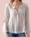 Go By Go Silk Peasant Top In White In White