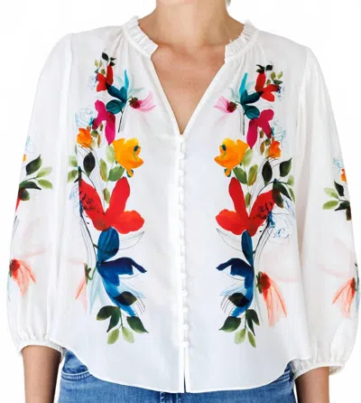 Go By Go Silk Poet Society Top In Coloree Floral In Multi