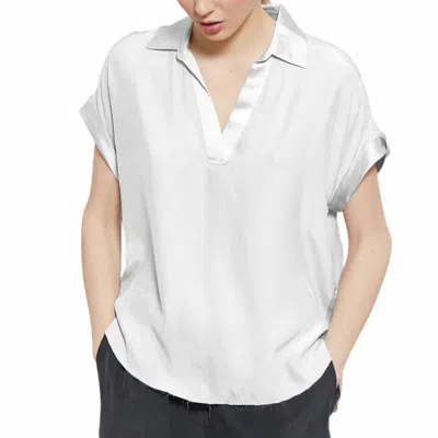 Go By Go Silk Polo Top In White