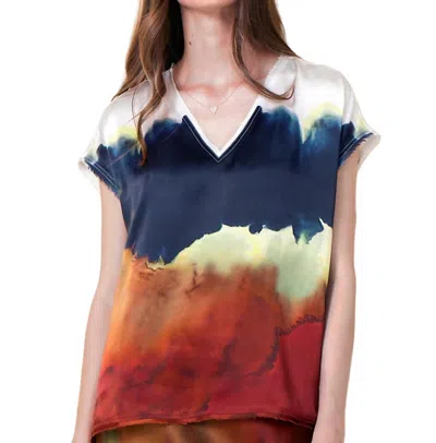 Go By Go Silk Raw Revisited Printed Top In Paris Is Burning Print In Multi