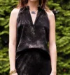 Go By Go Silk Scuba Cutaway Printed Top In Edge Of Night