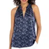 Go By Go Silk Scuba Top In Midnight Bandana In Multi
