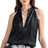 Go By Go Silk Scuba Top In Washed Black In Black