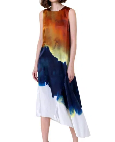 Go By Go Silk Simply Elegant Dress In Paris Is Burning Print In Multi