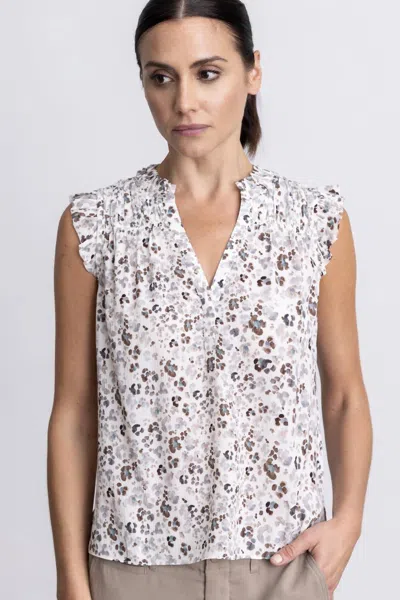 Go By Go Silk Sleeveless Girly Crinkle Silk Blouse In Call Me Cougar In Multi