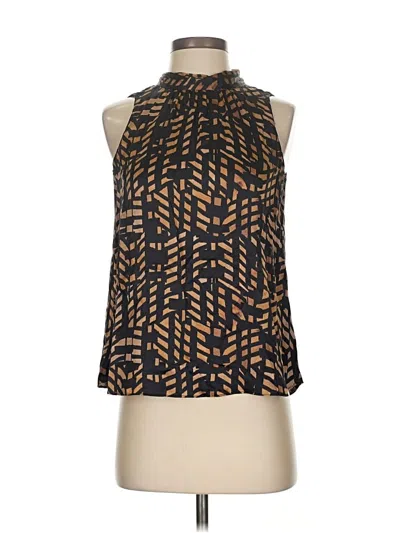 Pre-owned Go By Go Silk Sleeveless Silk Top Black Halter Neckline Tops