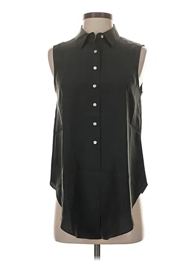 Pre-owned Go By Go Silk Sleeveless Silk Top Black High Neck Tops