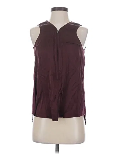 Pre-owned Go By Go Silk Sleeveless Silk Top Burgundy Halter Neckline Tops