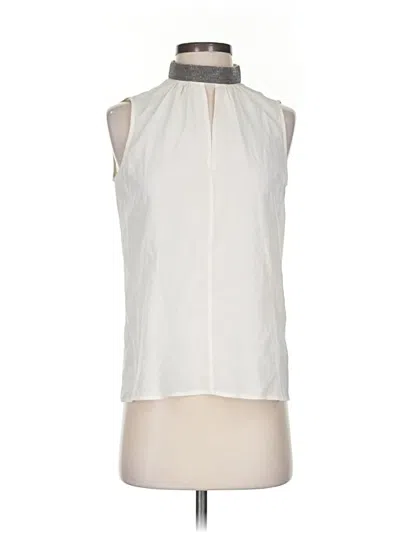 Pre-owned Go By Go Silk Sleeveless Silk Top Ivory Halter Neckline Tops In White