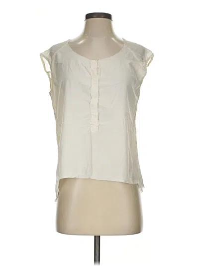 Pre-owned Go By Go Silk Sleeveless Silk Top Ivory Keyhole Neckline Tops