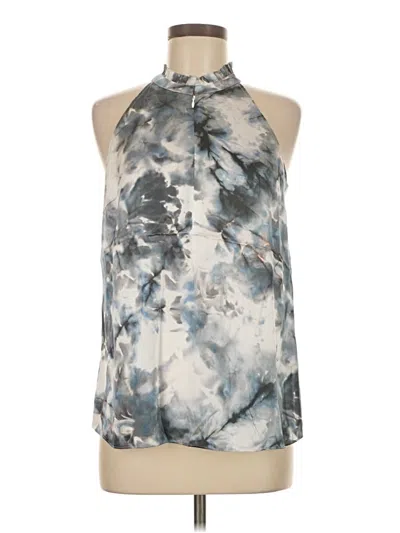 Pre-owned Go By Go Silk Sleeveless Silk Top Silver Halter Neckline Tops