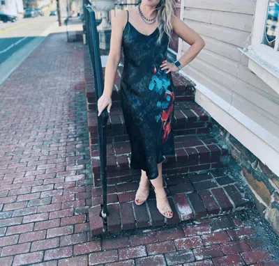 Go By Go Silk Slip Dress In Blackout