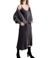 Go By Go Silk Slip Dress In Hematite In Blue