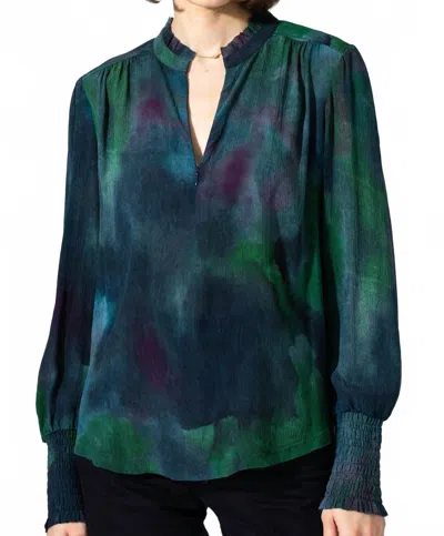 Go By Go Silk Soft Spoken Blouse In Coastal Lagoon In Multi