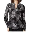 Go By Go Silk Soft Spoken Print Blouse In Up In Smoke Floral In Multi