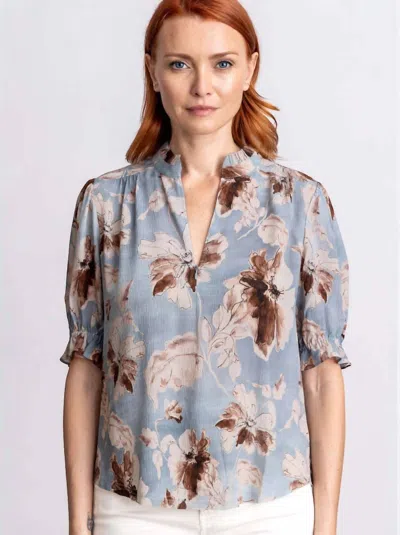 Go By Go Silk Soft Spoken Short Sleeeve Blouse In Desert Bloom In Multi
