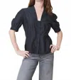 Go By Go Silk Somewhere In Time Blouse In Black In Black