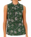Go By Go Silk Vintage Shell Top In Paisley Splendor In Green