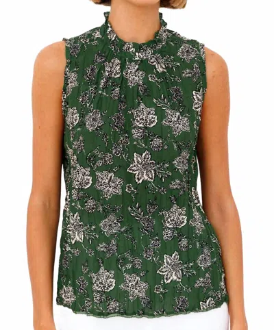 Go By Go Silk Vintage Shell Top In Paisley Splendor In Green