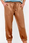 Go By Go Silk Women's Luxe Parachute Capri In Butter Rum In Brown