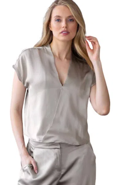 Go By Go Silk Wrapper's Delight Silk Top In Sand In Green