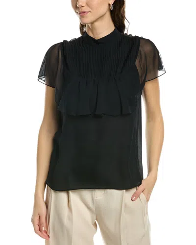 Go By Go>silk Go> By Gosilk Lady Chatterley Silk Top In Black