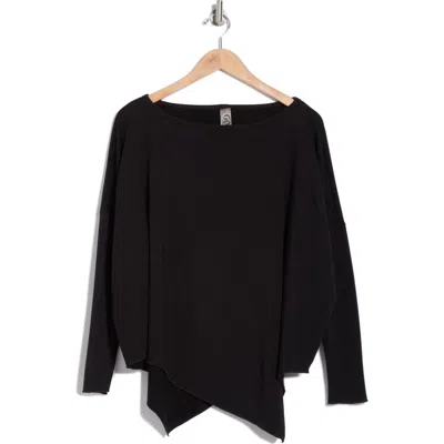 Go Couture Asymmetric Hem Sweater In Black