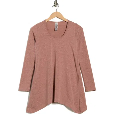 Go Couture Asymmetric Tunic Sweater In Brown