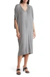 Go Couture Batwing Sleeve Caftan Dress In Gray