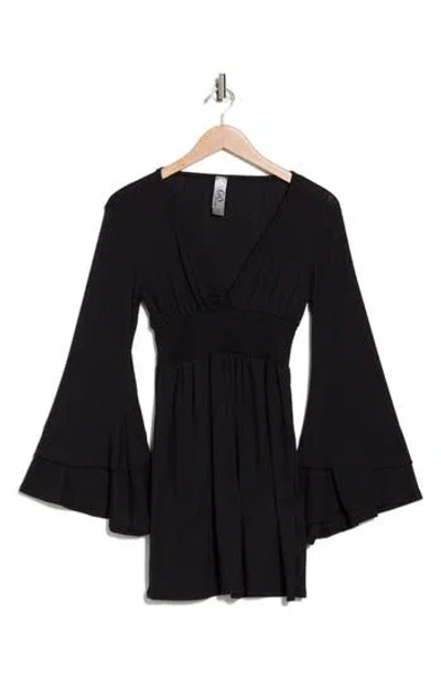 Go Couture Bell Sleeve Dress In Black