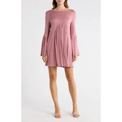 Go Couture Bell Sleeve Swing Dress In Pink