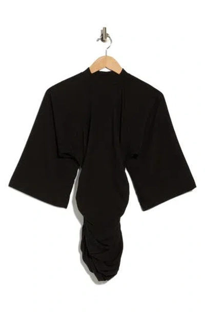 Go Couture Belle Sleeve Ruched Minidress In Black
