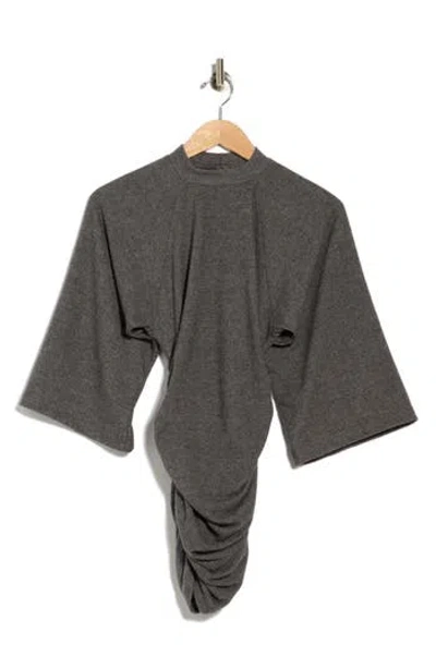 Go Couture Belle Sleeve Ruched Minidress In Grey