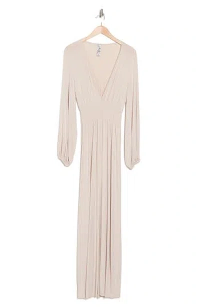 Go Couture Bishop Sleeve Maxi Dress In Neutral